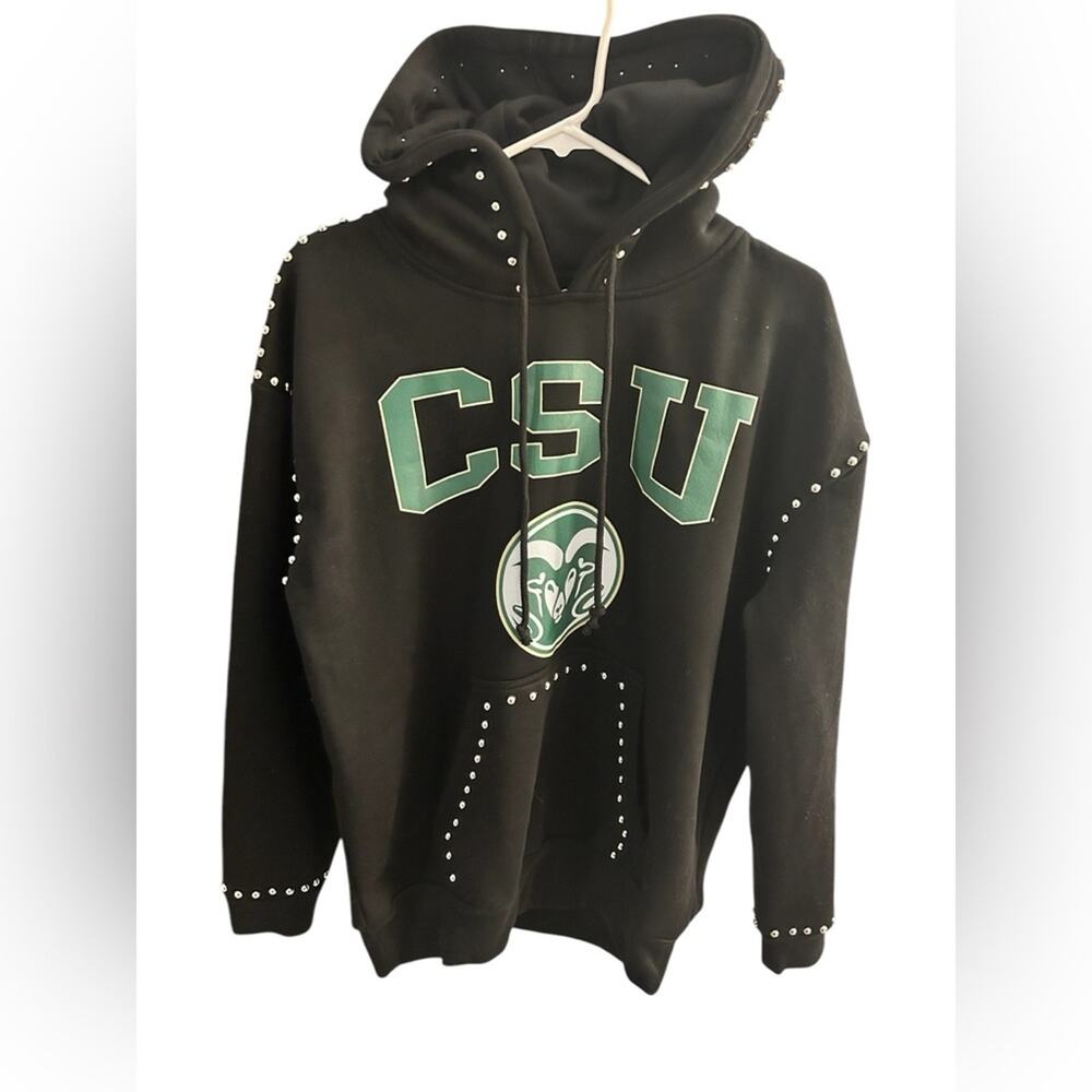 Colorado State Rams Gameday Couture Women's Studded Pullover Hoodie - Black - Picture 3 of 3